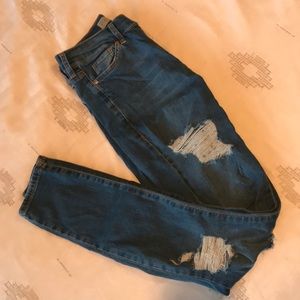 Topshop Leigh High-Rise Distressed Skinny Jeans